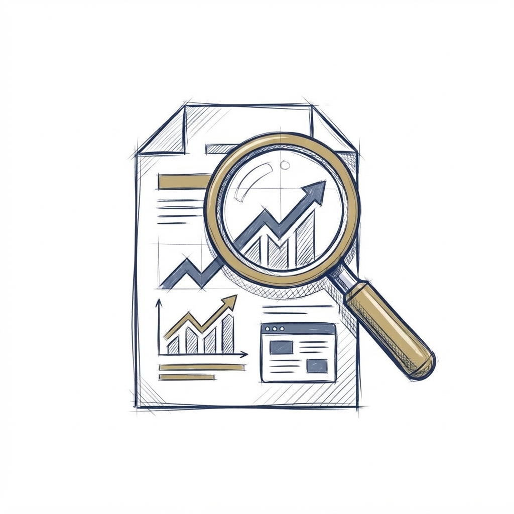 Illustration showing backlink audit and link building opportunity analysis